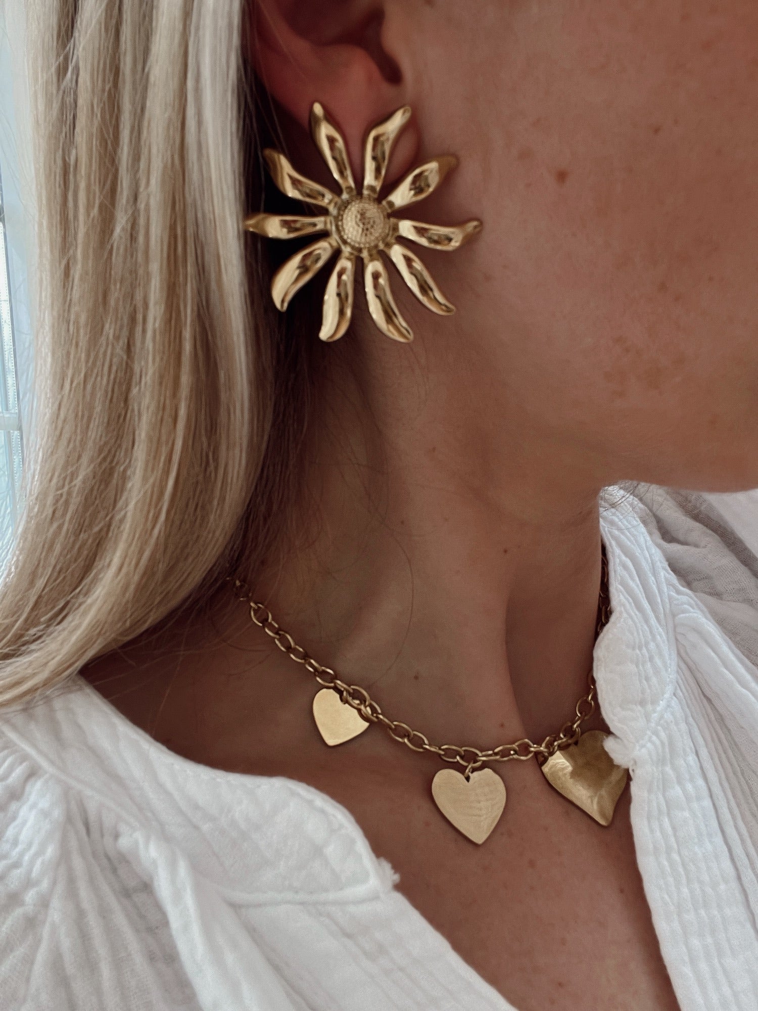 Boucles d'oreilles FLORI Doré