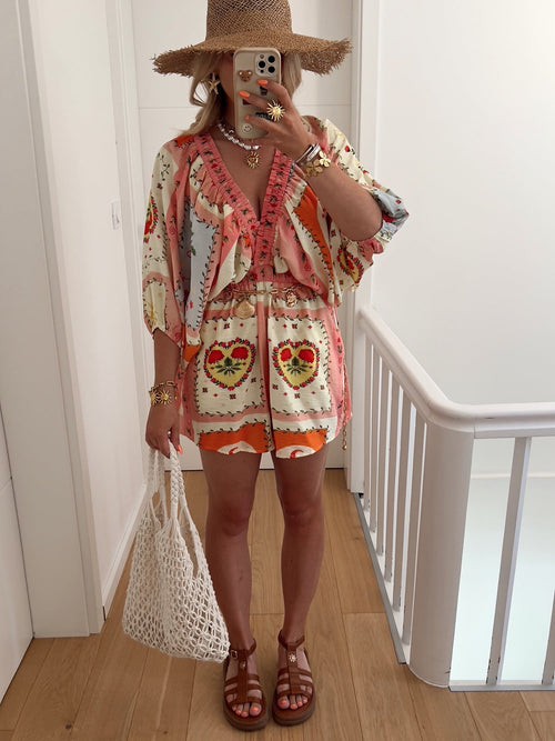 PRE COMMANDE Combishort AGNÈS Rose