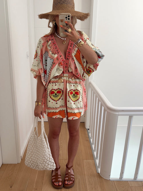 PRE COMMANDE Combishort AGNÈS Rose