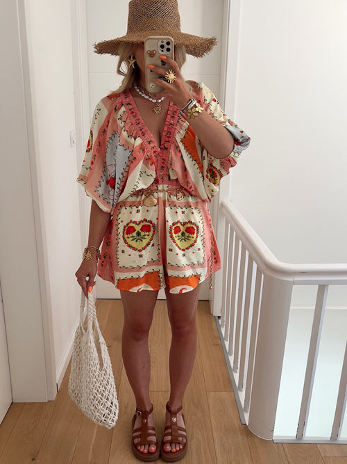 PRE COMMANDE Combishort AGNÈS Rose