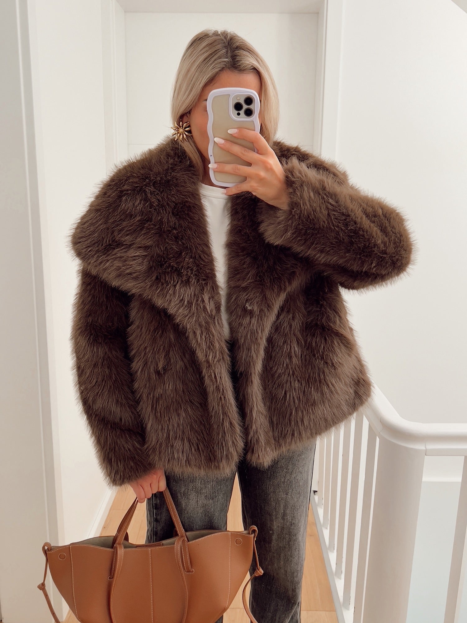 Coat FABIAN Faux fur, chocolate | Hello Moon