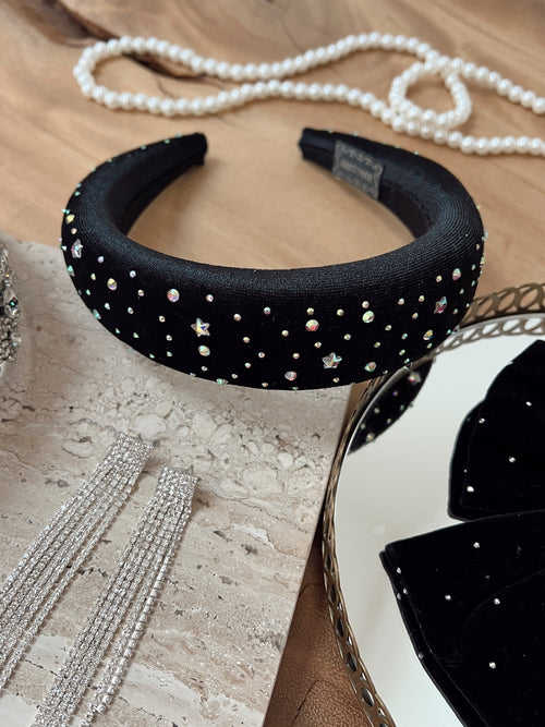 Serre tête STRASS Noir