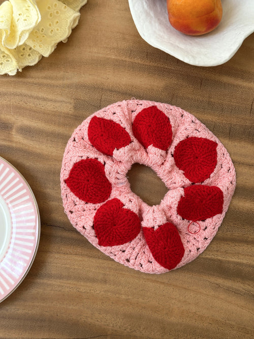 Chouchou CROCHET Rose