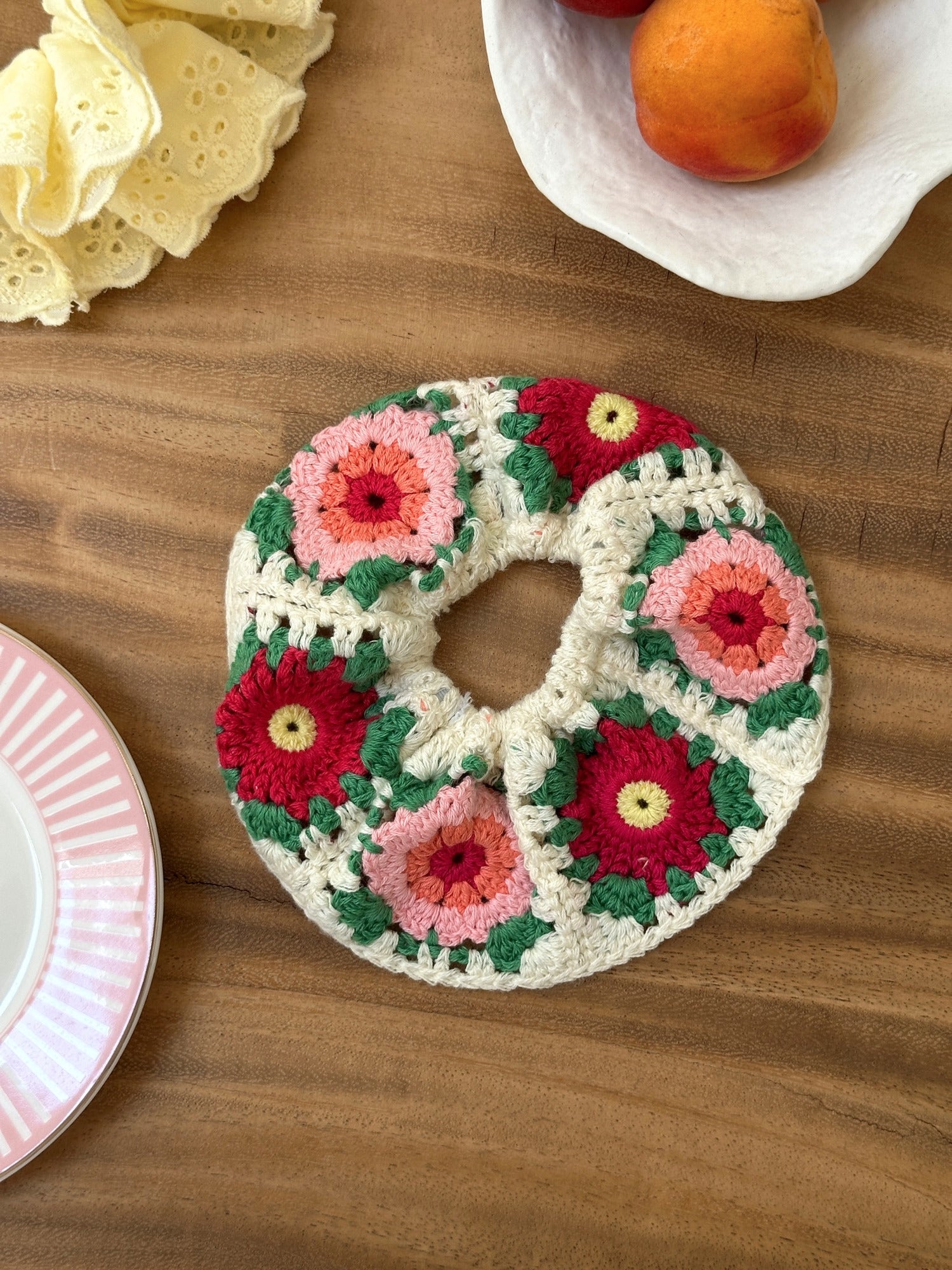 Chouchou CROCHET Beige