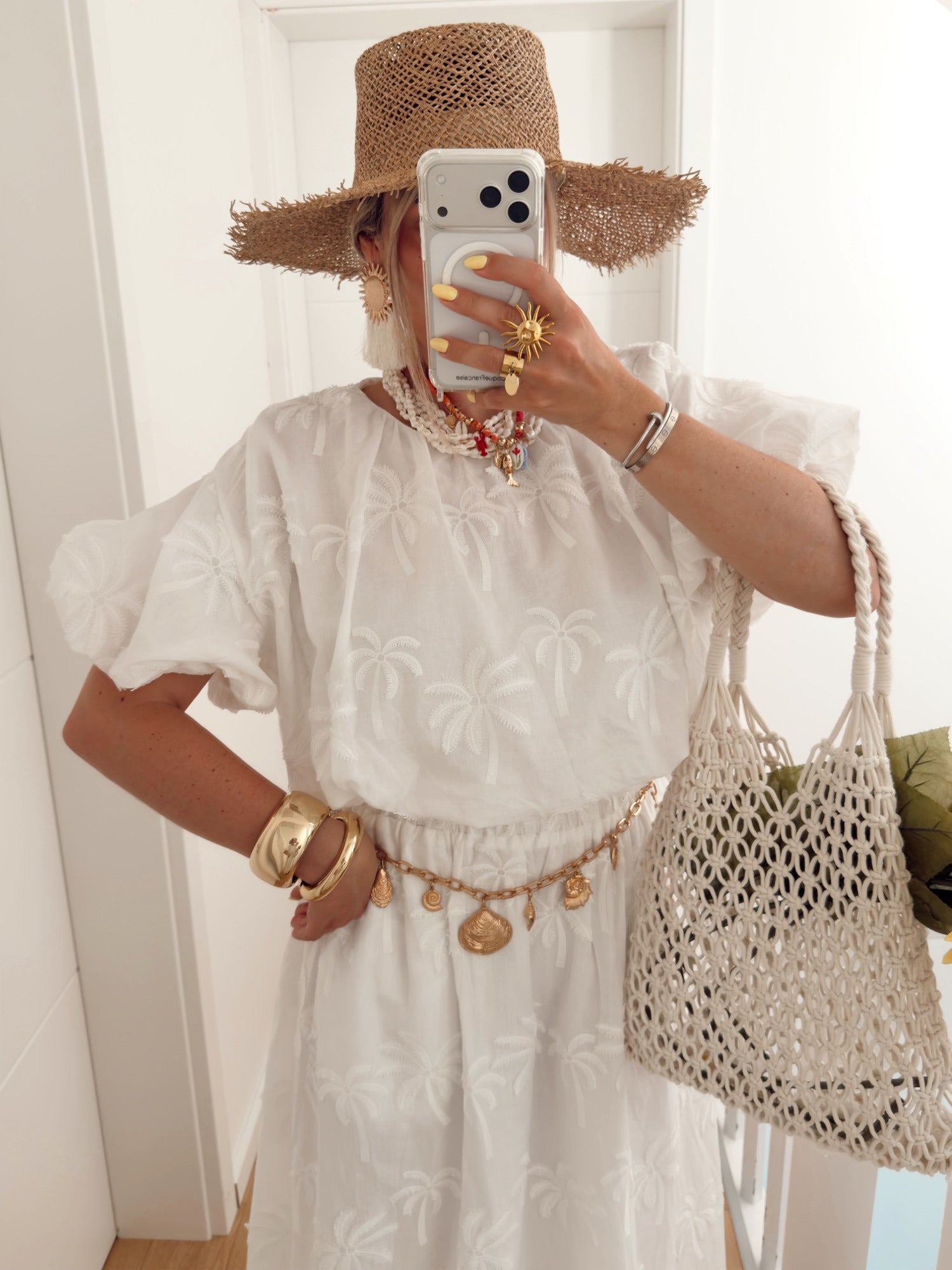 Top PALMIER Blanc