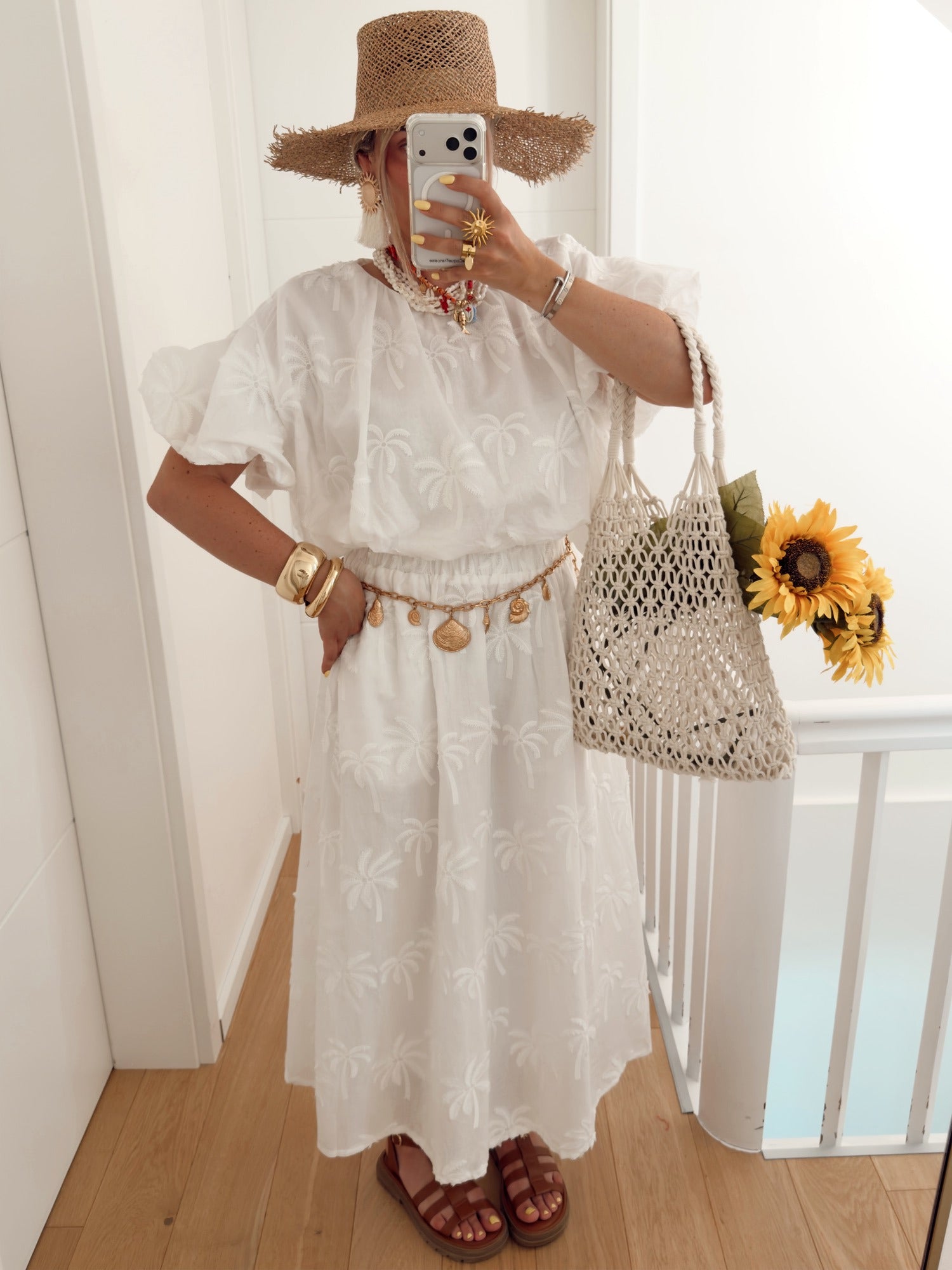 Top PALMIER Blanc