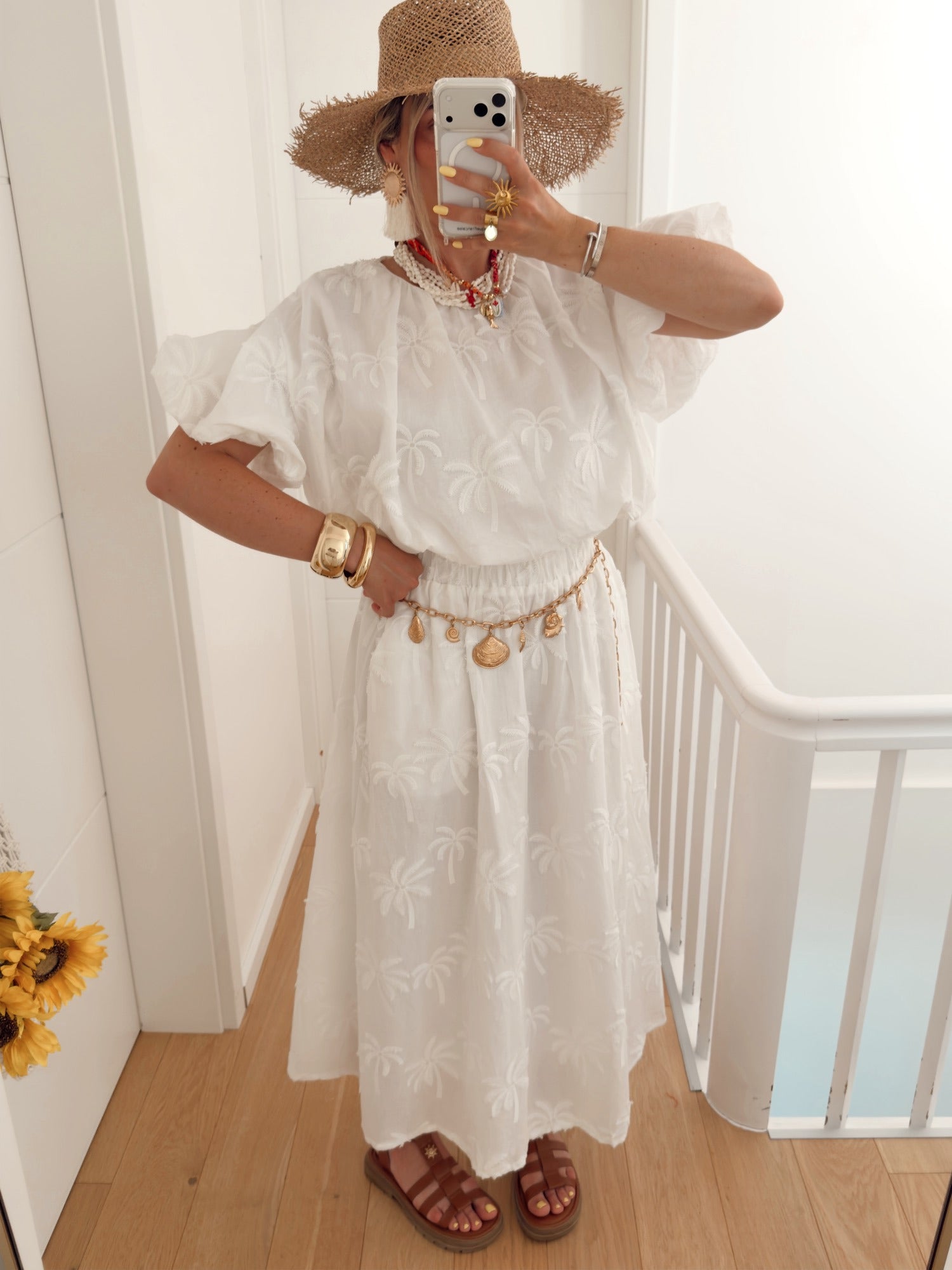 Top PALMIER Blanc