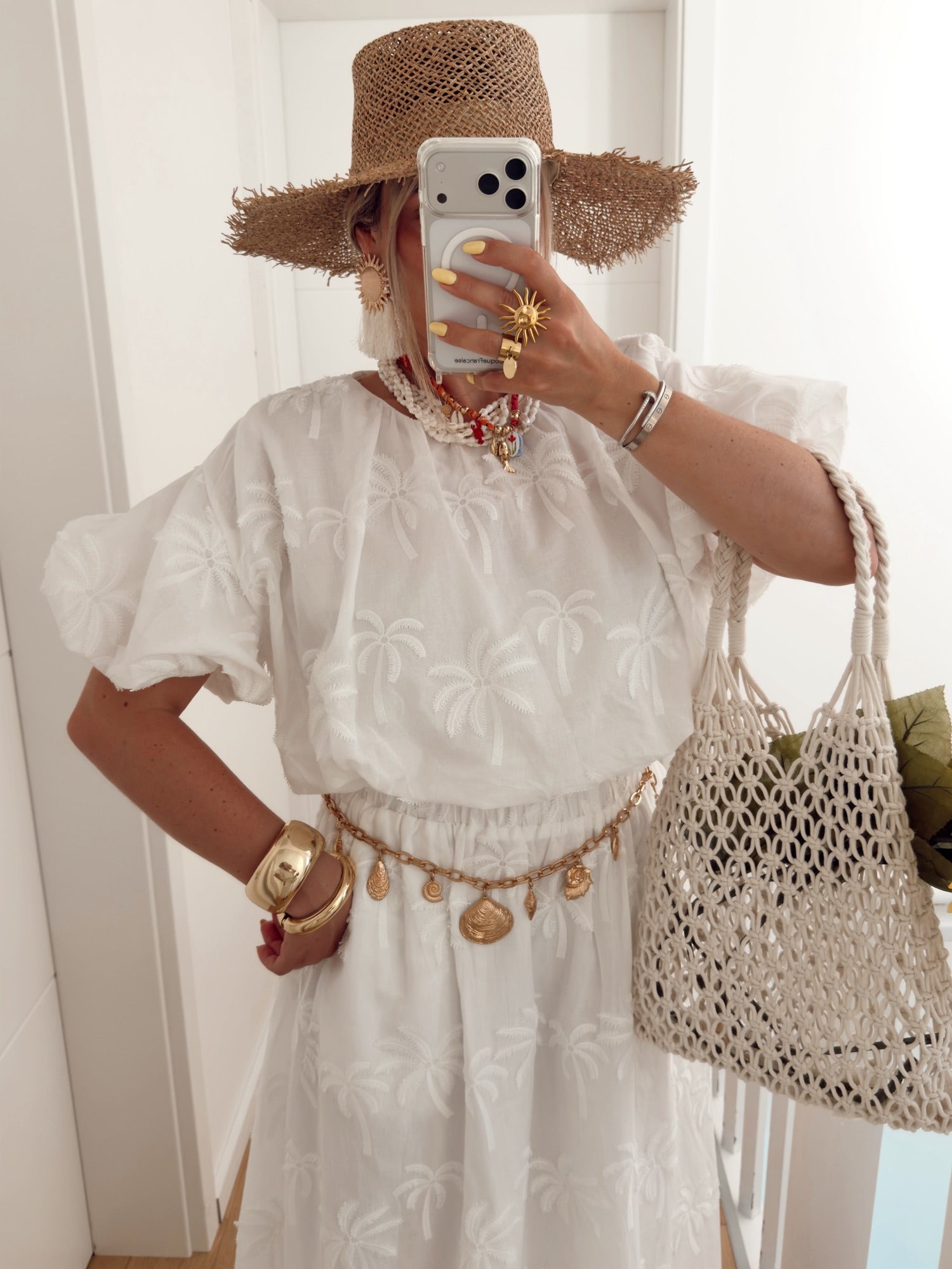 Top PALMIER Blanc