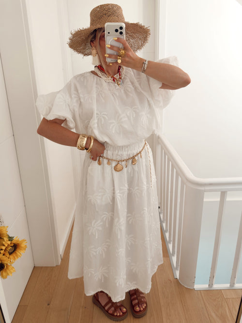Top PALMIER Blanc