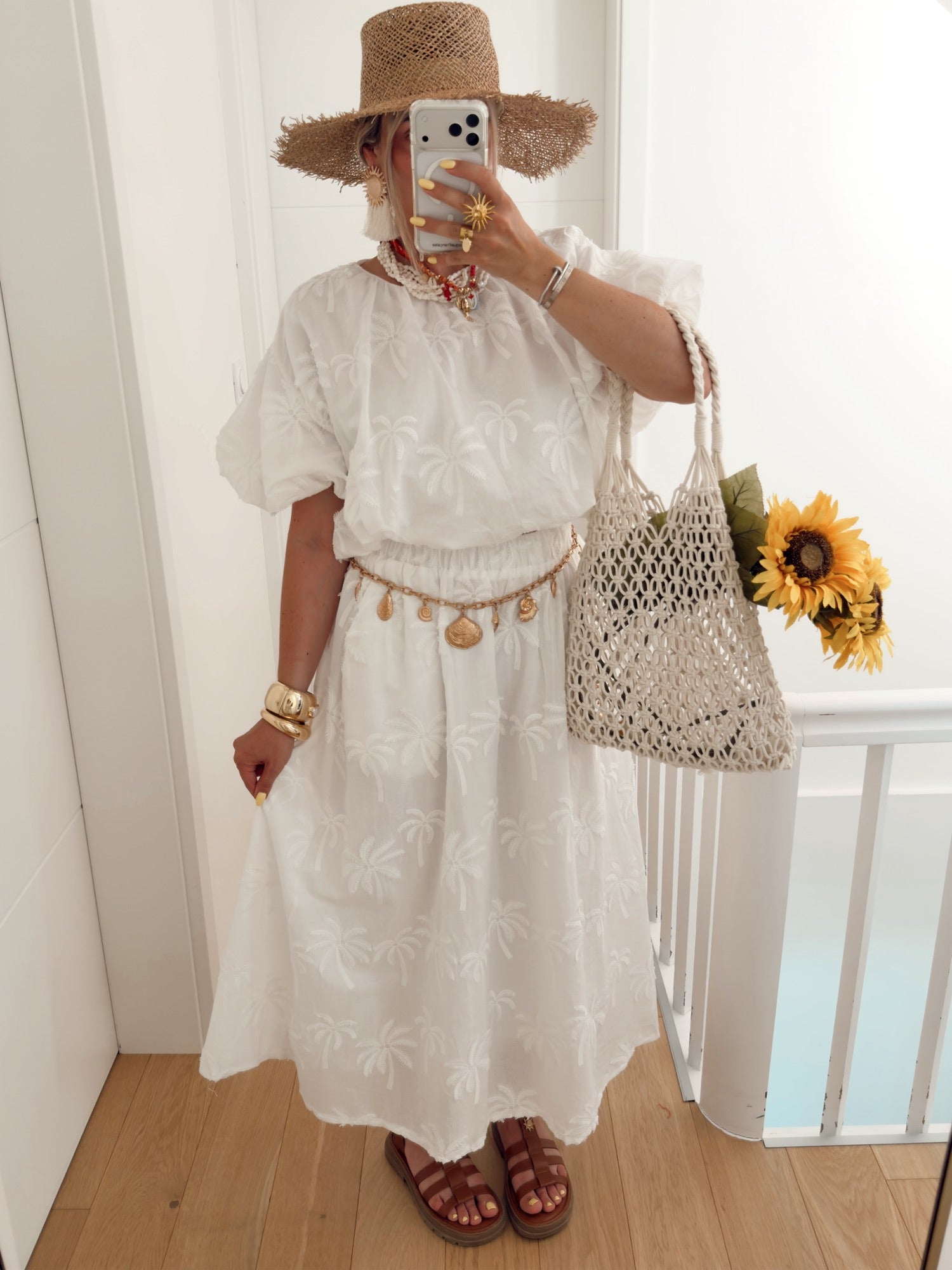 Top PALMIER Blanc