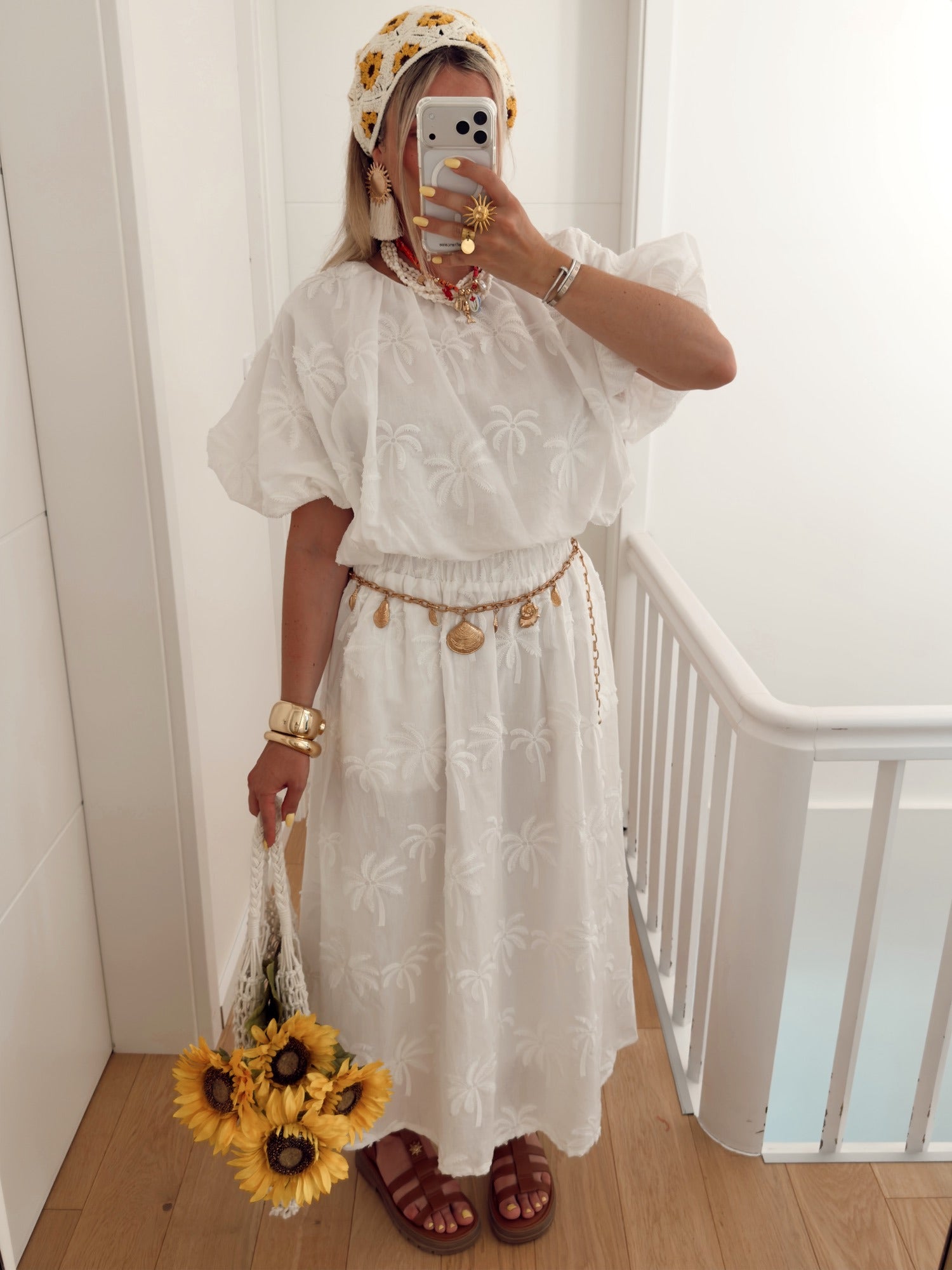 Top PALMIER Blanc