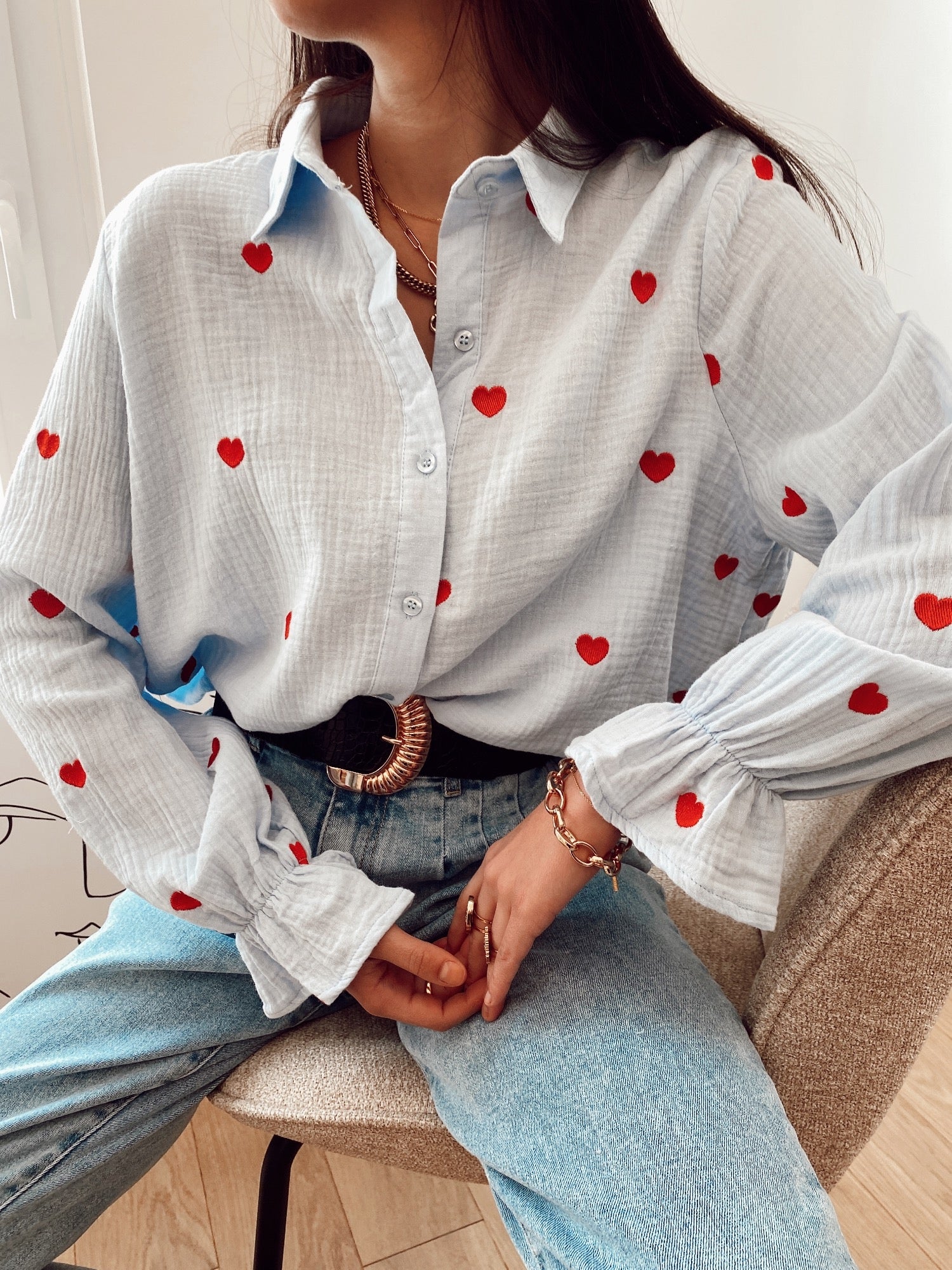 Chemise COEUR ROUGE Bleu