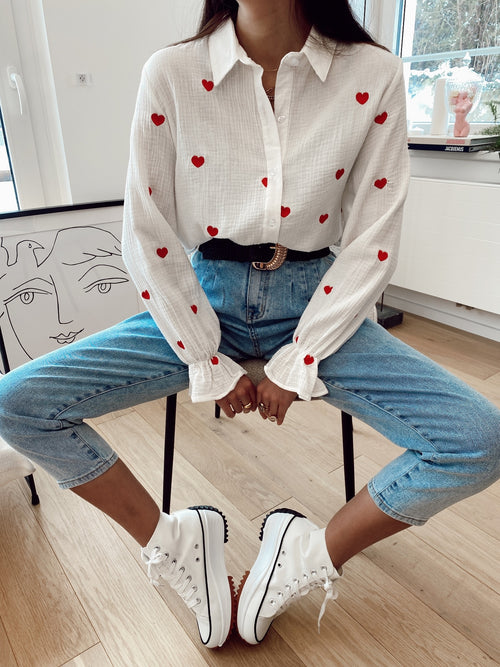 Chemise COEUR ROUGE Blanc