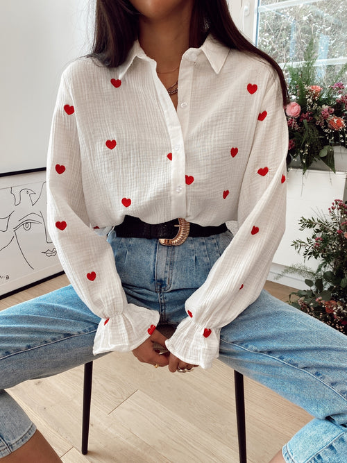 Chemise COEUR ROUGE Blanc