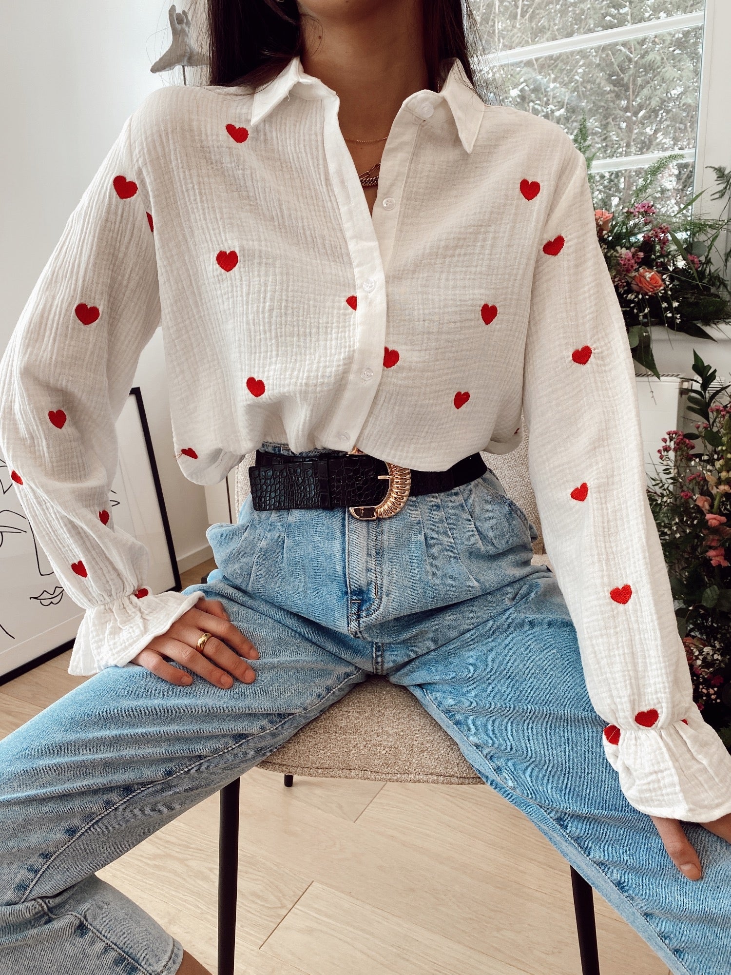 Chemise COEUR ROUGE Blanc