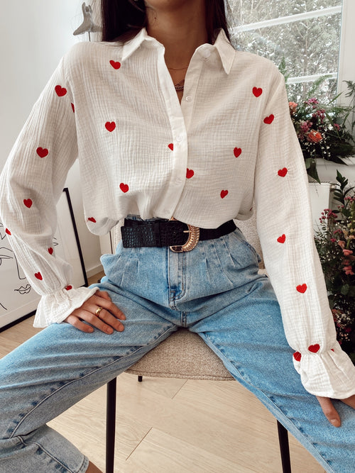 Chemise COEUR ROUGE Blanc