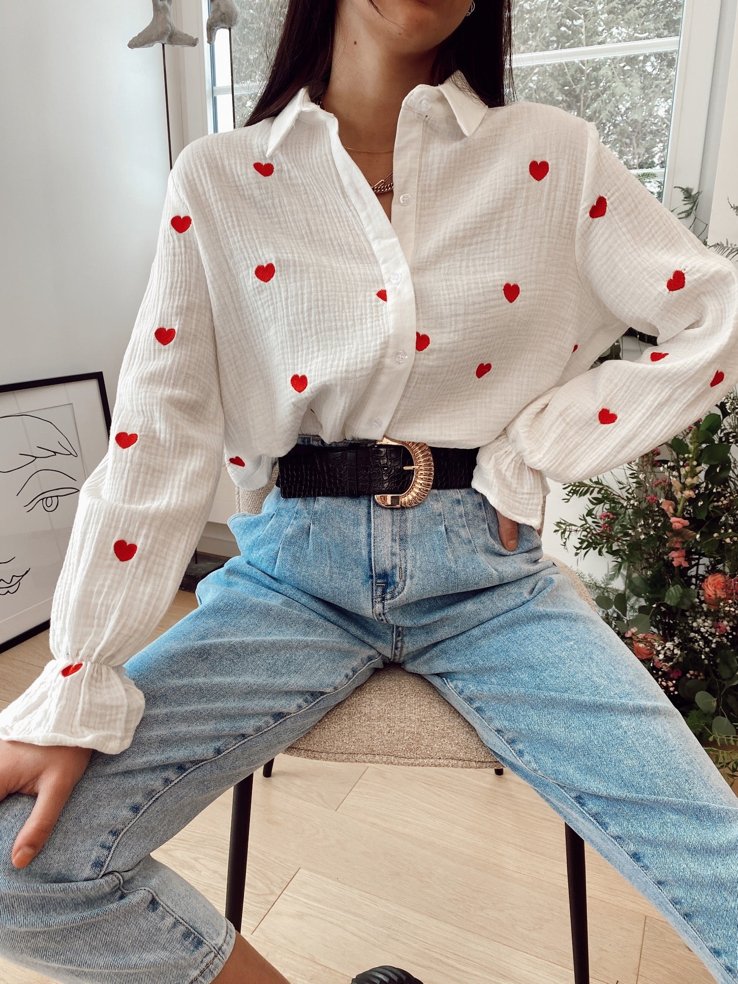 Chemise COEUR ROUGE Blanc