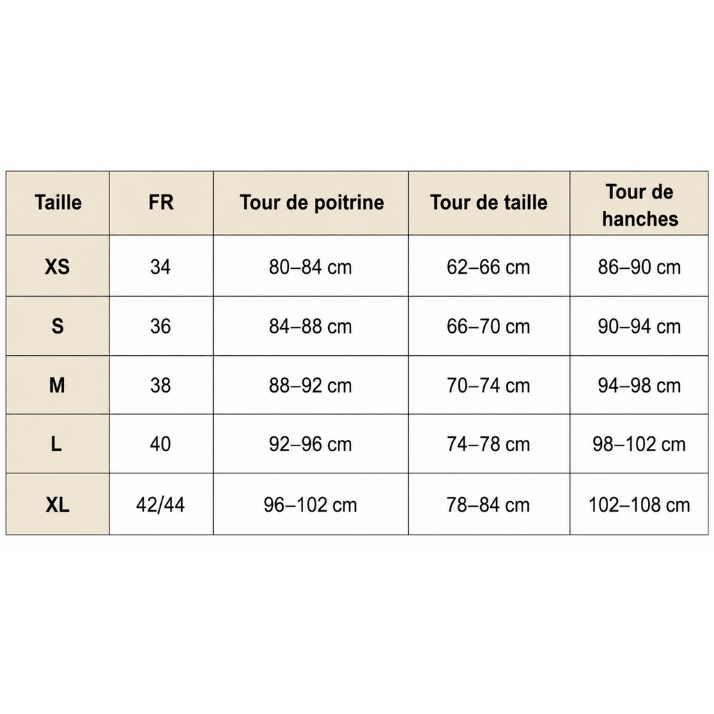 tableau guide tailles hello moon